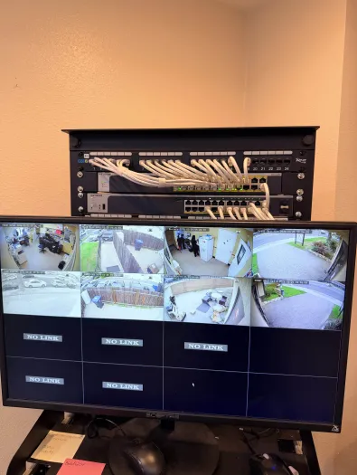 Surveillance NVR monitor with network patch panel
